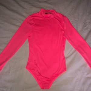 Neon pink long sleeve bodysuit!